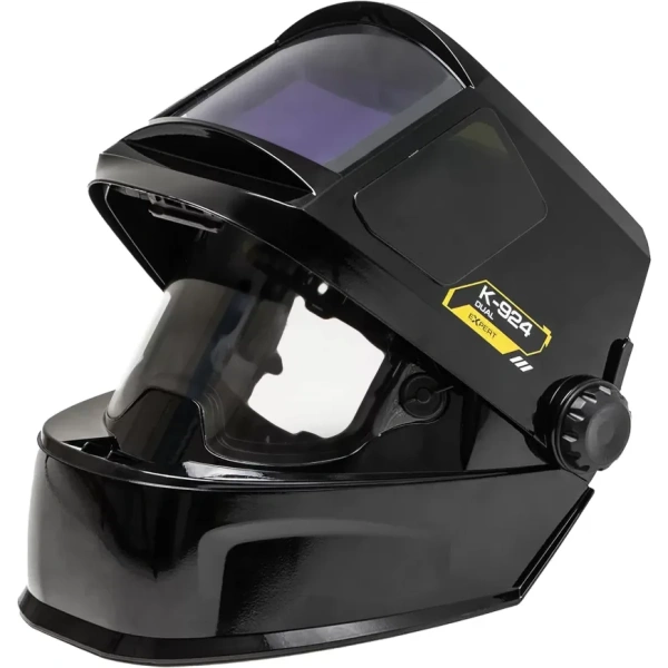 Маска сварщика КЕДР К-924 EXPERT dual в разобраном виде (черный)
