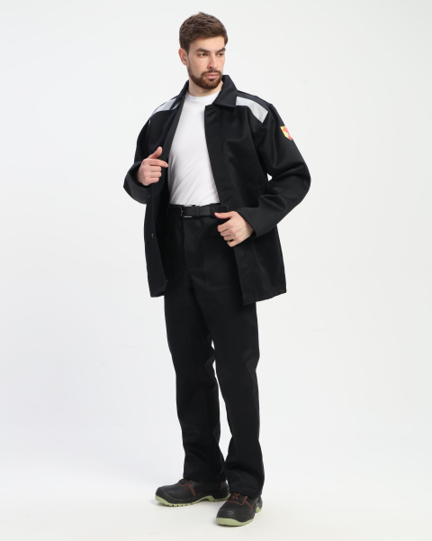 Костюм сварщика АРСЕНАЛ-СОП с усилением 3 кл.защиты с БР (черный)