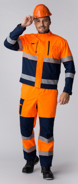 Костюм ДОРОЖНИК С-2 с ПК (оранжевый/т.синий)