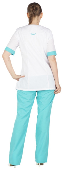 Костюм АНЮТА женский с БР (белый/бирюзовый)