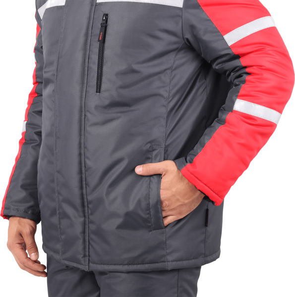 Костюм РОУД зимний с ПК (т.серый/красный)