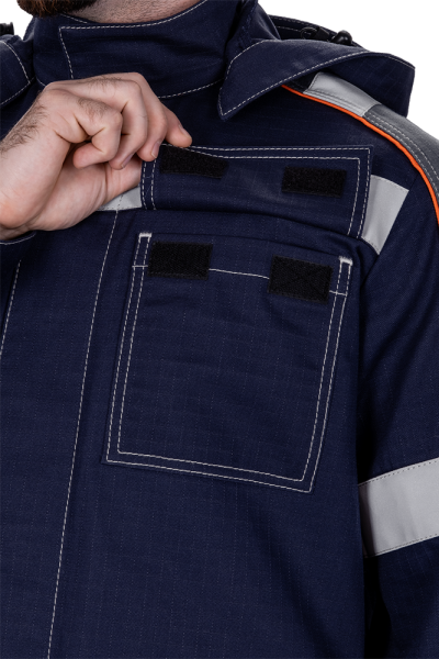 Костюм МЕГАСТАТОЙЛ NEW с БР (т.синий/серый/оранжевый)