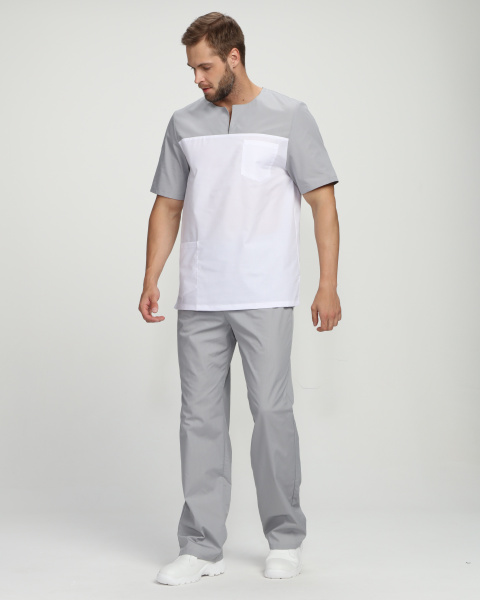 Костюм СТОМАТОЛОГ (серый/белый)