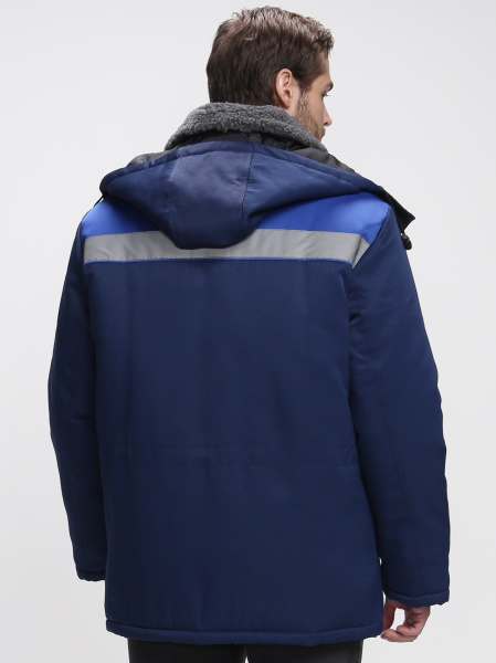 Куртка БРИГАДА NEW Смесовая зимняя (т.синий/васильковый)
