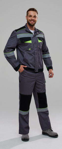 Костюм ХОВАРД-1 UZ с БР (т.серый/черный/лимонный)