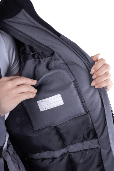 Костюм КМ-10 ЛЮКС жен. зимний 3-4 класс c БР (серый/красный)