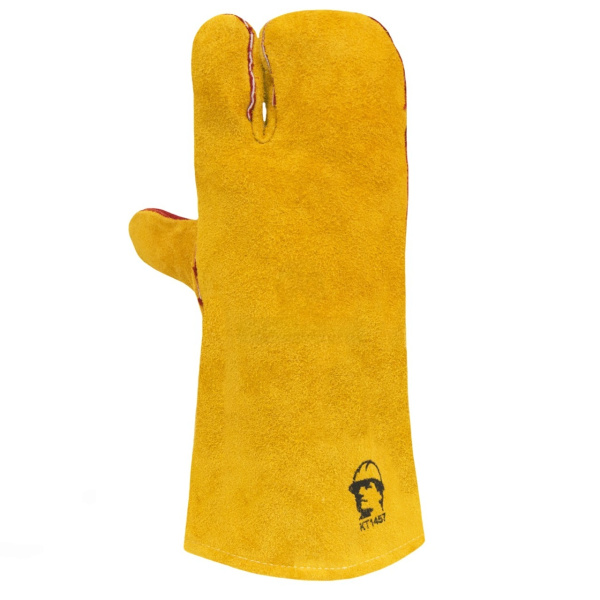 Краги РОСМАРКА 1457 зимние иск. мех особо прочные трехпалые 35см (желтый/красный)