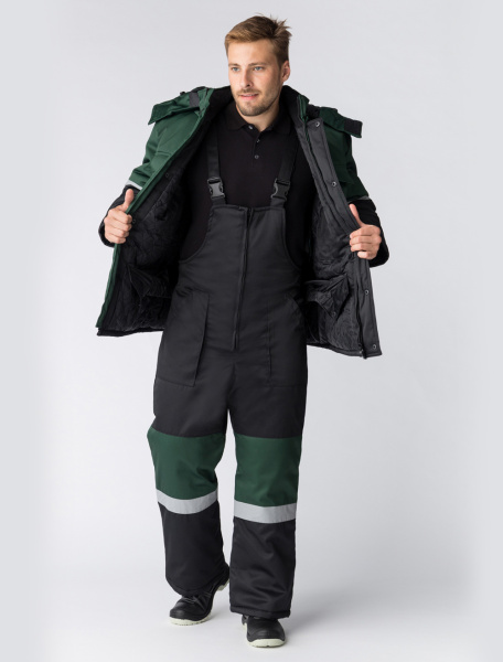 Костюм НОРДХАРД-2 зимний с ПК (черный/зеленый)