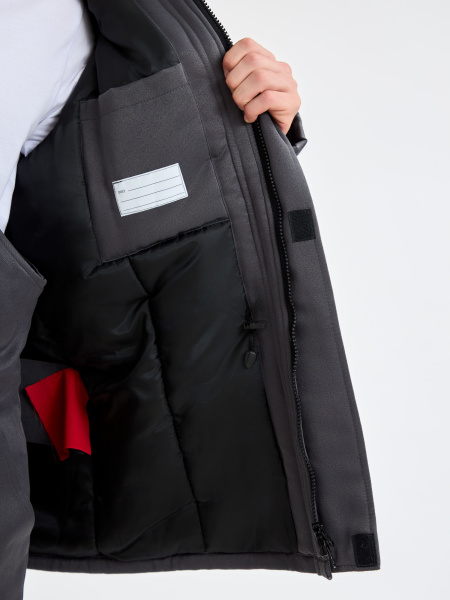 Костюм ТРУЖЕНИК-УЛЬТРА-2 СОП зимний с ПК (т.серый/красный)