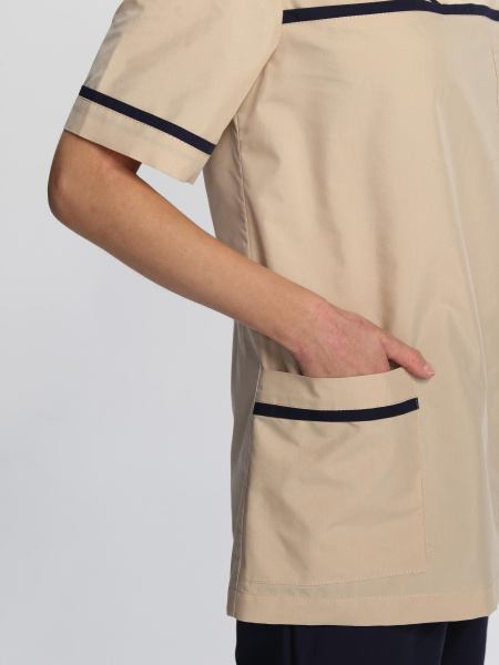 Костюм ИРИС женский с БР (бежевый/т.синий)