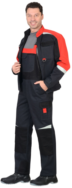 Костюм СИРИУС-ФАВОРИТ-МЕГА с ПК (серый/черный/красный)