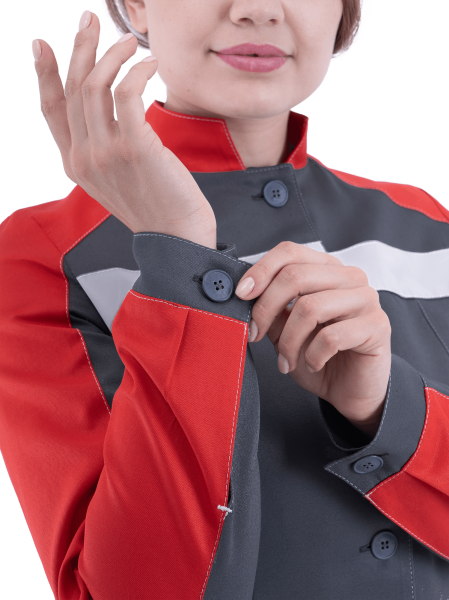 Халат РОУД женский (серый/красный)