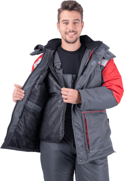 Костюм ЕНИСЕЙ зимний с ПК (серый/красный)