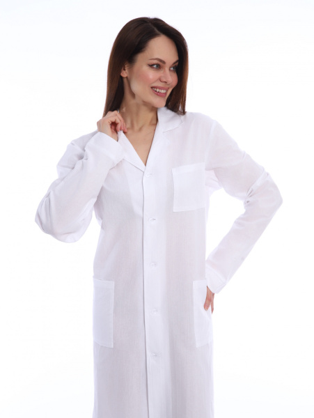 Халат медицинский женский Бязь ГОСТ (белый)