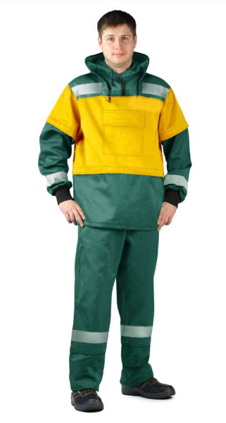 Костюм ПРТНЦФ с БР с сеткой (зеленый/желтый)