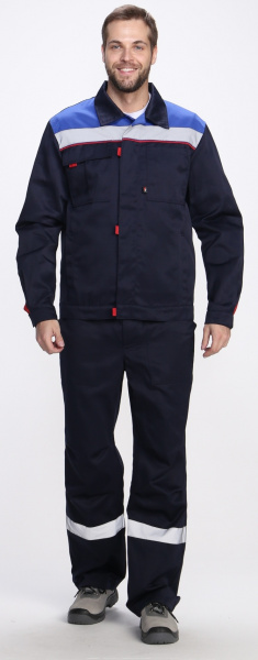 Костюм ФЛОФТ-1 СОП UZ с БР (т.синий/васильковый/красный)