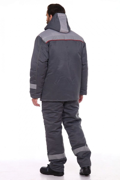 Костюм зимний с ПК (серый/св.серый/красный)