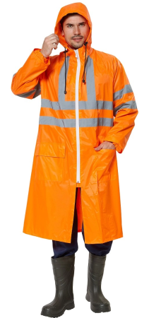 Плащ влагозащитный EXTRA сигнальный с СОП ПВХ (оранжевый)
