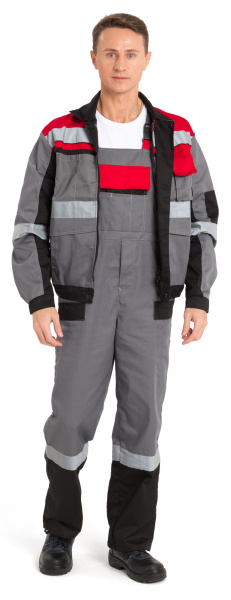 Костюм ВИВАТ с СОП с П/К (серый/черный/красный)