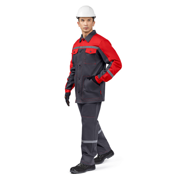 Костюм ВОЛГА с ПК (т.серый/красный)