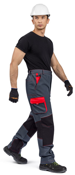 Брюки РЕЙН (т.серый/черный/красный)