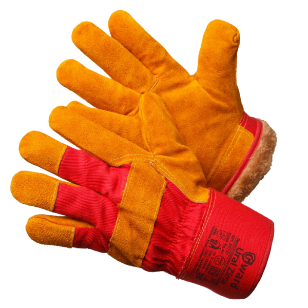 Перчатки URAL ZIMA из спилка утеплитель мех-мутон (оранжевый)