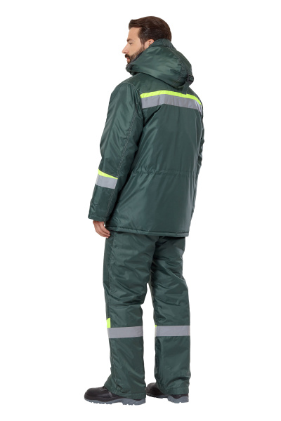 Костюм КОМФОРТ зимний с ПК (т.зеленый/неоновый)