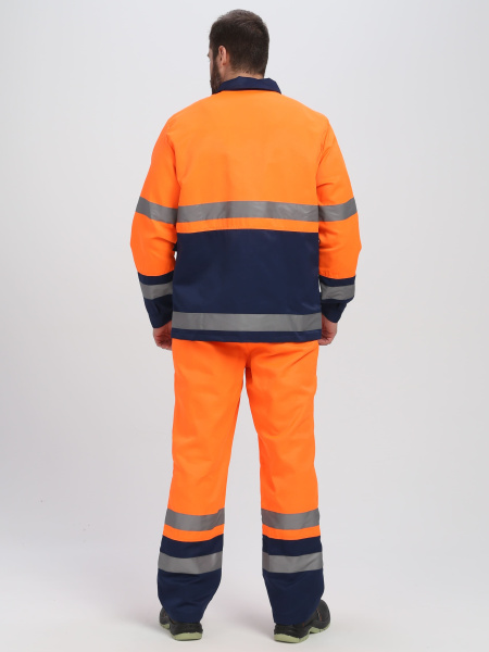 Костюм ДОРОЖНИК комбинированный с ПК (оранжевый/т.синий)