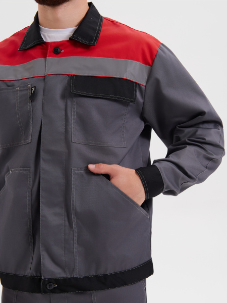 Костюм КОРПУС с БР (т.серый/черный/красный)