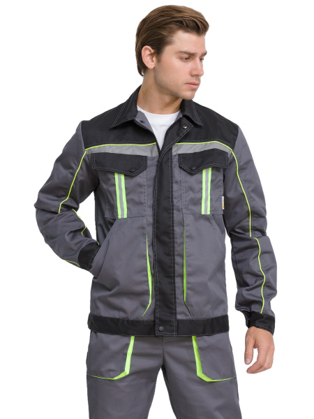 Костюм RONTA KS806 с БР (т.серый/черный/лайм)