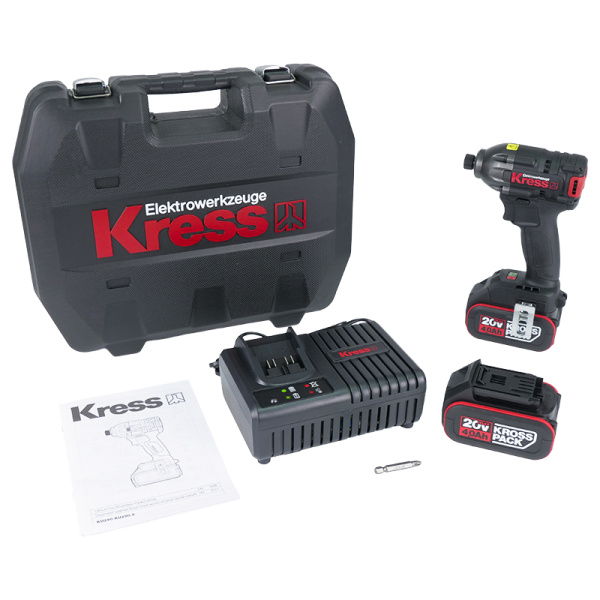 Аккумуляторный винтоверт KRESS KU290 20В 230Нм 2х4А/ч