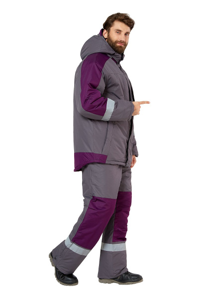 Костюм ЭКСПЕРТ зимний с БР (серый/баклажан)