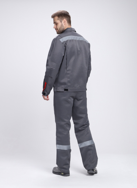 Костюм ФАВОРИТ-2 СОП IMP усиленный с ПК (т.серый/серый/красный)