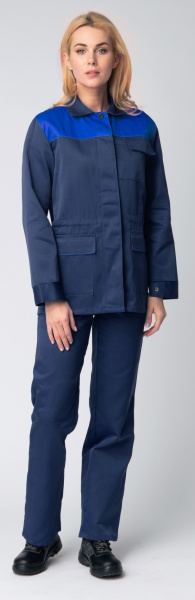 Костюм NEW женский с БР (т.синий/васильковый)