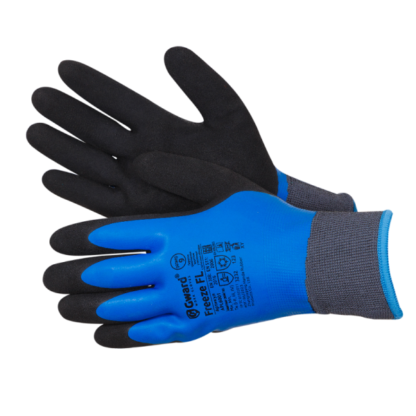 Перчатки FREEZE FL утепленные двухслойные со вспененным латексным покрытием (синий)