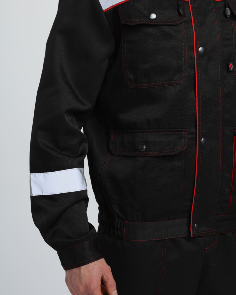 Костюм НЕЙЧ-2 СОП CH с капюшоном с ПК (черный/красный)