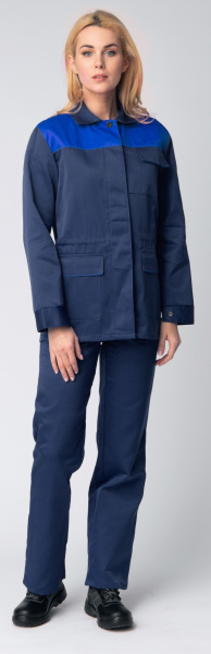 Костюм женский с БР (т.синий/васильковый)
