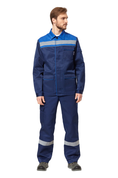 Костюм ПРАКТИК 1 с БР (васильковый/т.синий)