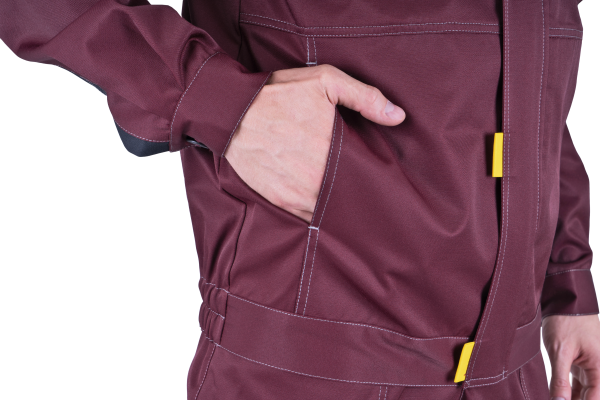 Костюм КМ-10 ЛЮКС с ПК (бордовый/желтый/черный)