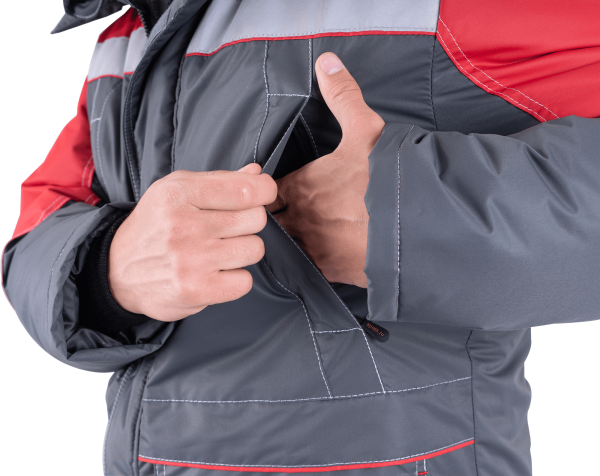 Костюм ЕНИСЕЙ зимний с ПК (серый/красный)