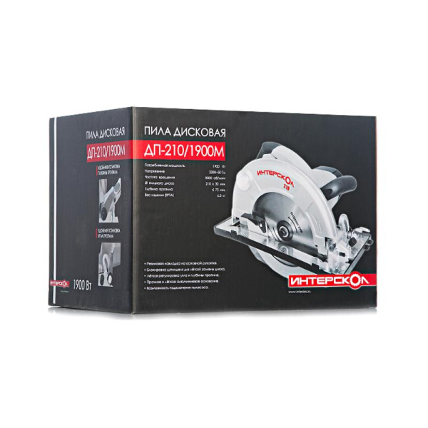 Циркулярная пила ИНТЕРСКОЛ ДП-210/1900М 98.1.1.20 1900Вт 210мм 5000об/мин