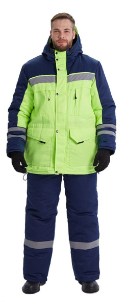 Костюм ЗИМНИК зимний с БР (лимонный/т.синий)