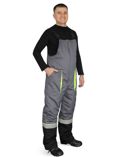 Костюм СИСТЕМА утепленный с ПК (т.серый/чёрный/лимонный)