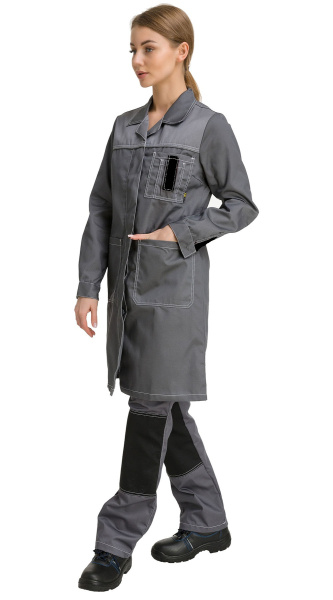 Халат RONTA HL101 женский (т.серый/св.серый/черный)