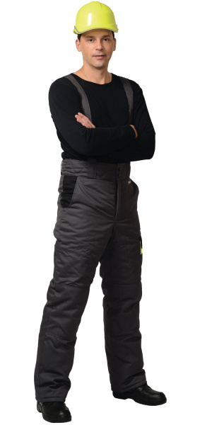 Костюм ХОВАРД зимний с БР (т.серый/черный/лимонный)