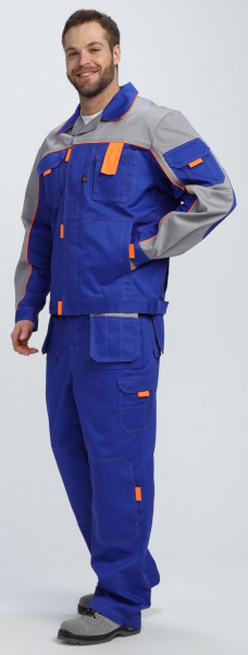 Костюм ДРАГА-1 с БР (васильковый/св.серый/оранжевый)