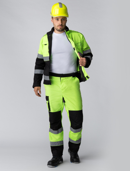 Костюм ДОРОЖНИК С-1 (лимонный/черный)