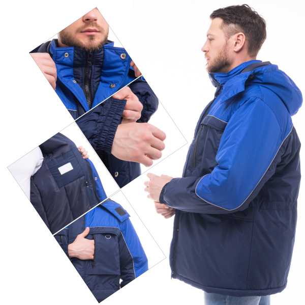 Куртка ВЕГА зимняя (т.синий/васильковый)