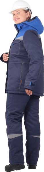 Костюм КМ-10 ЛЮКС жен. зимний c БР (василек/т.синий)