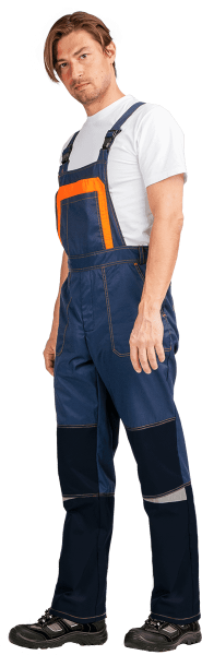 Костюм КМ-10 ЛЮКС с ПК (т.синий/оранжевый)